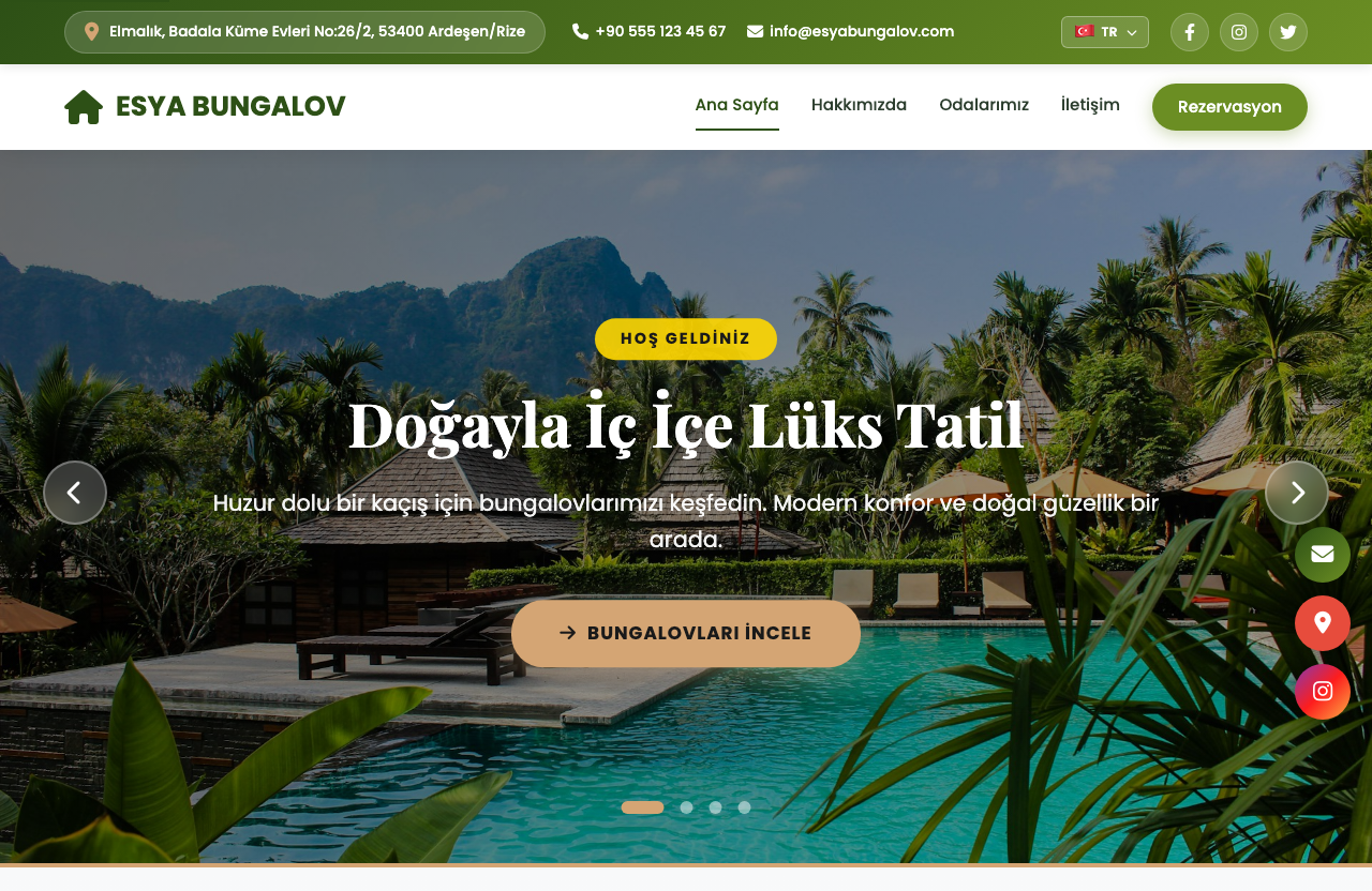 Eşya Bungalov web sitesi
