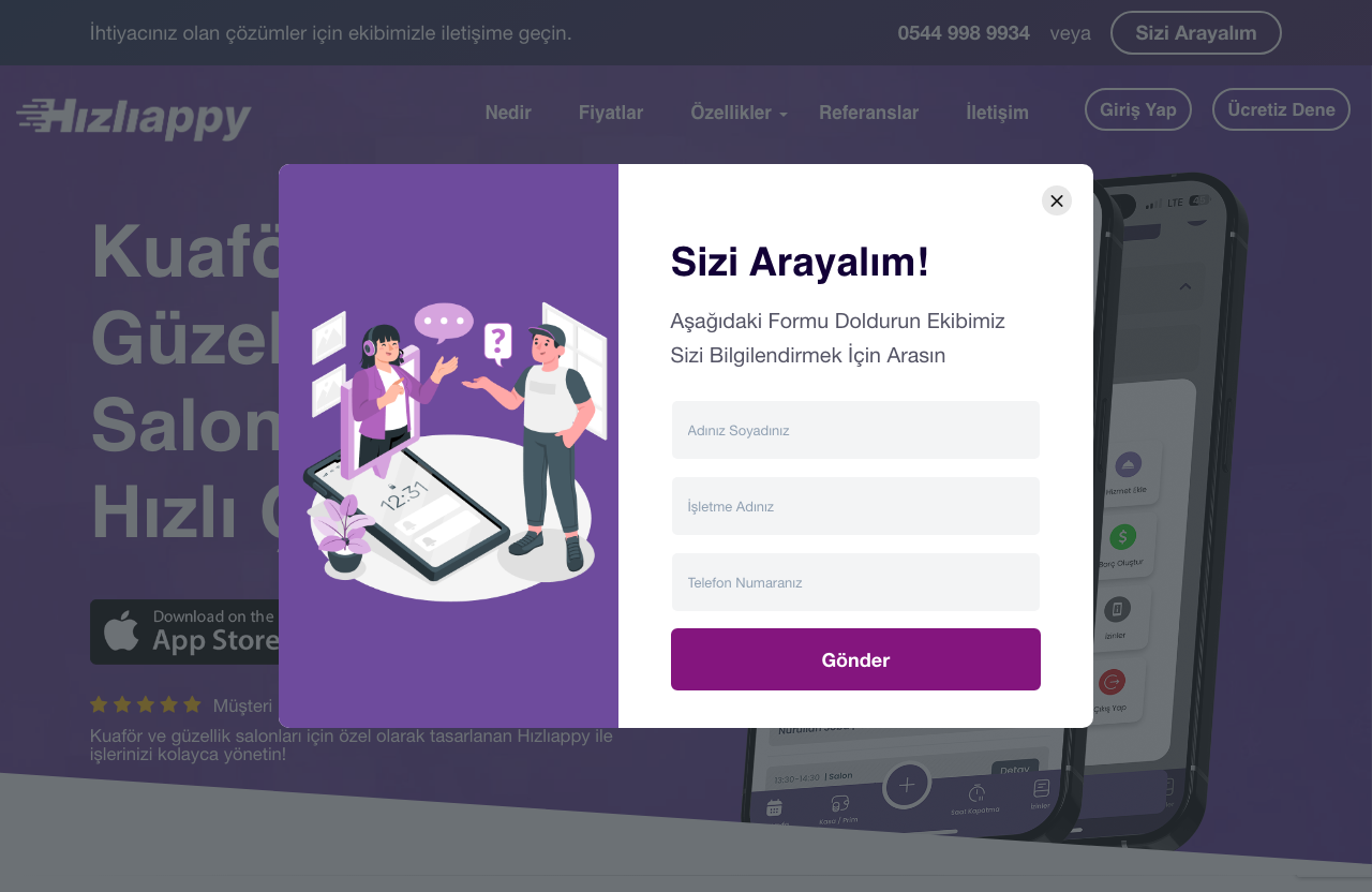 Hızlıappy web sitesi