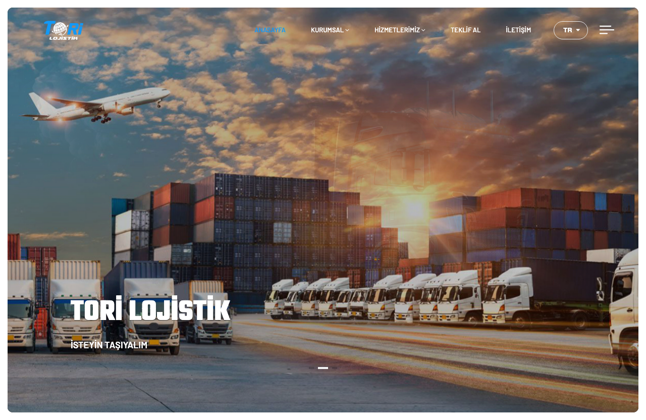 Tori Lojistik web sitesi